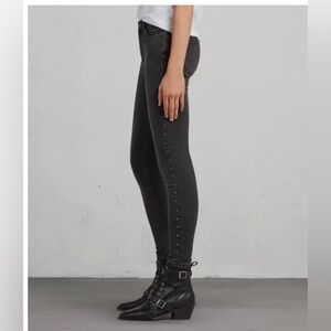 All Saints black Grace skinny studded jeans size 25